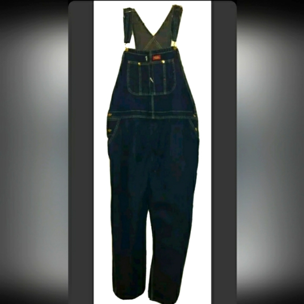 Mens 42X30 DICKIES Dark Wash Overalls. Work, Utility, Casual, Daily Wear -EUC-